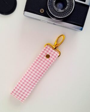 llavero Mosquetón Vichy Mini Rosa
