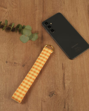 cinta móvil pulsera vichy naranja