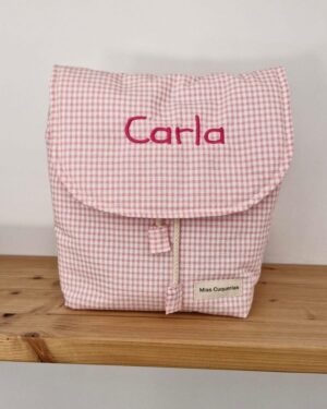 Mochila Peques Vichy Mini rosa